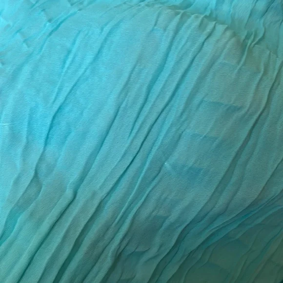 Faded Glory Turquoise Crinkled Crepe 3/4 Sleeve Copper Decor Shirt - Picture 7 of 7